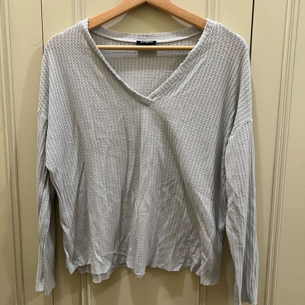 Light blue waffle top